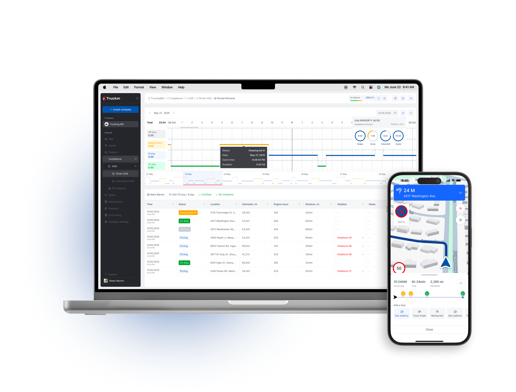 Truckin platform replacing disconnected trucking tools with one connected operation