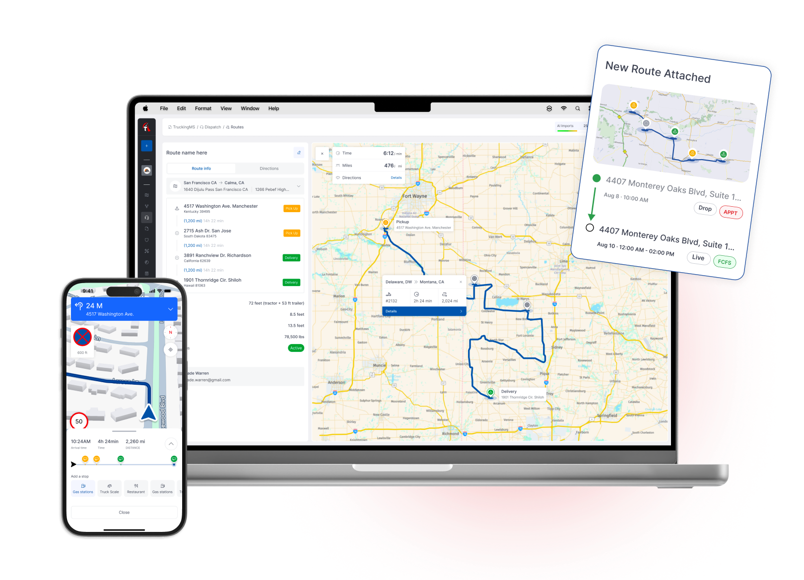 Truckin ELD & Telematics integrations - Bring location, vehicle, driver and compliance data into your operational workflows.