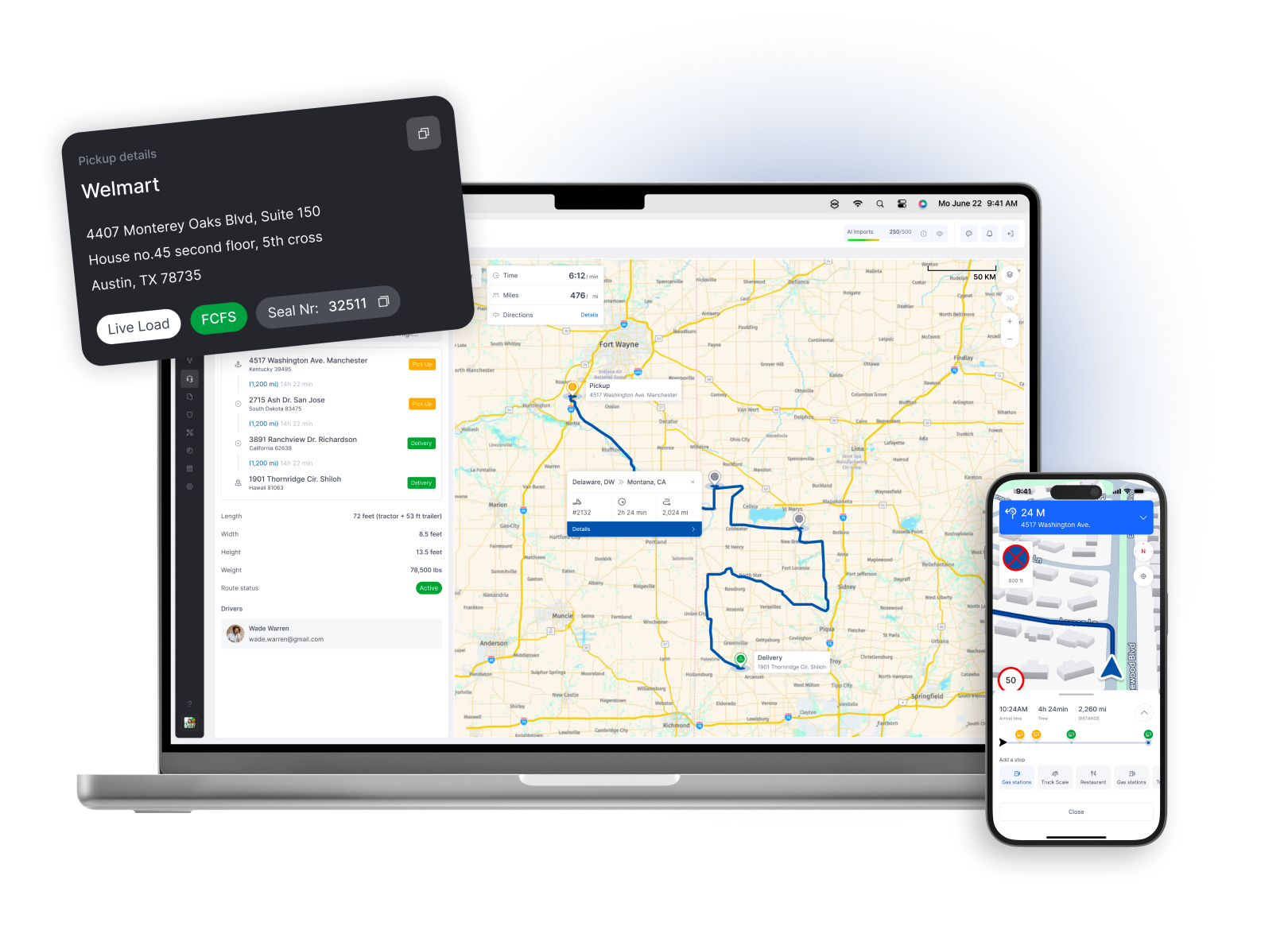 Truckin Mapping & Routing integrations - Truck-legal routing, mileage and mapping inside your workflows.
