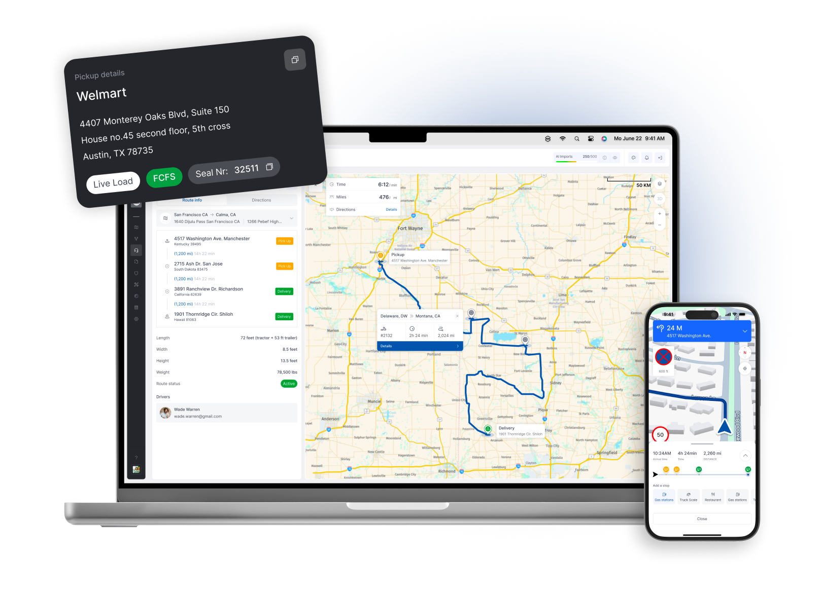 Truckin Tracking & Visibility integrations - Share real-time load tracking and status with brokers and customers automatically.