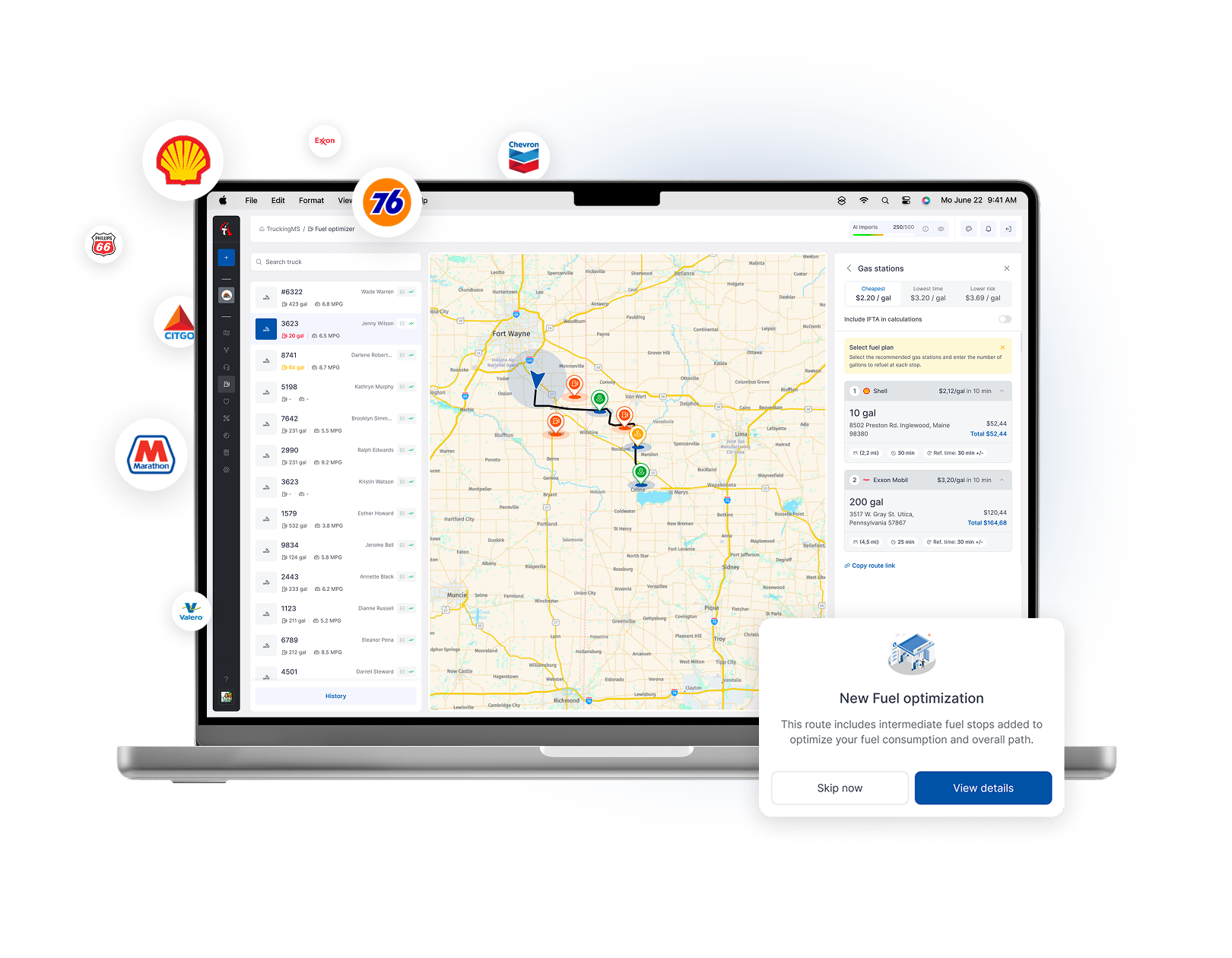 Truckin Protect margins with smarter fuel decisions - Make better fuel decisions using route data, fuel providers, discounts, fuel cards and real operating costs.