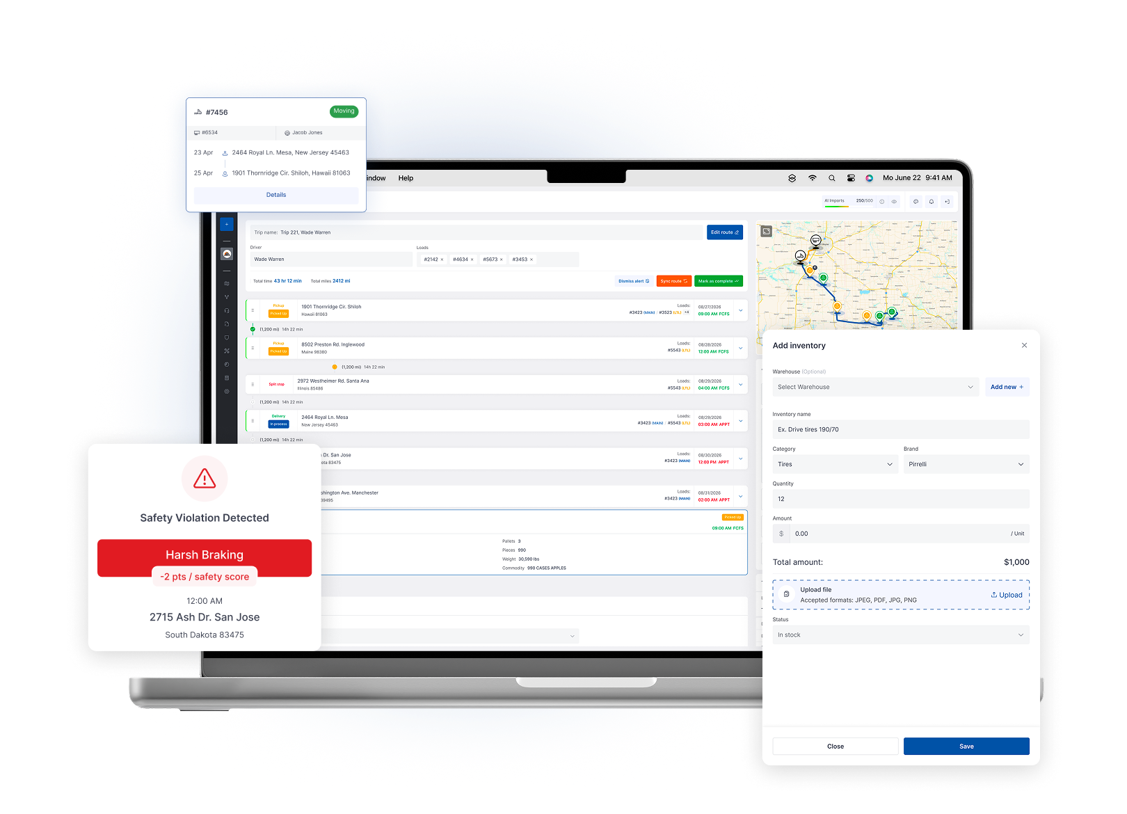 Truckin Truckin for Carriers - Run dispatch, drivers, trucks, trailers, safety, maintenance, accounting, fuel and documents from one connected platform.